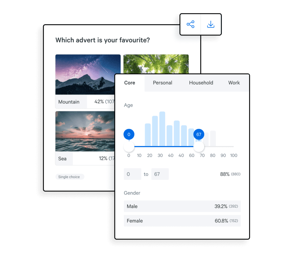 Attest product filters insights